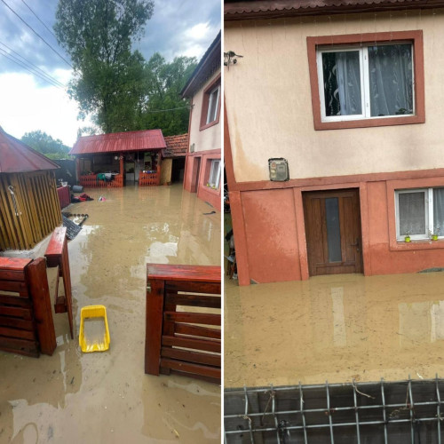 Inundații în vestul Vaii Jiului: mai multe gospodării afectate