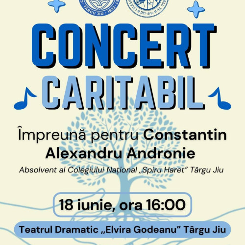 Concert caritabil dedicat unui tânăr din Târgu Jiu pentru a aduce speranță și solidaritate