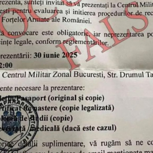 Ministerul Apărării Corectează: Documentul Fals de Convocare la Centru Militar pentru Românii din Străinătate