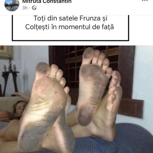 Razboi pe Facebook din cauza unei fotografii cu picioare murdare în comuna Logrești