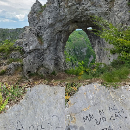 Vandalism pe Cheile Sohodolului: rocile naturale, mâzgălite cu carioca