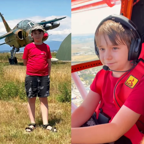 Pasiunea zborului moștenită în sânge: Mihai, un copil de 10 ani, a uimit piloții de la Aerodromul Barza!