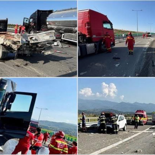 Accident grav pe autostrada A1, la ieșirea din Boița, soldat cu trei decese