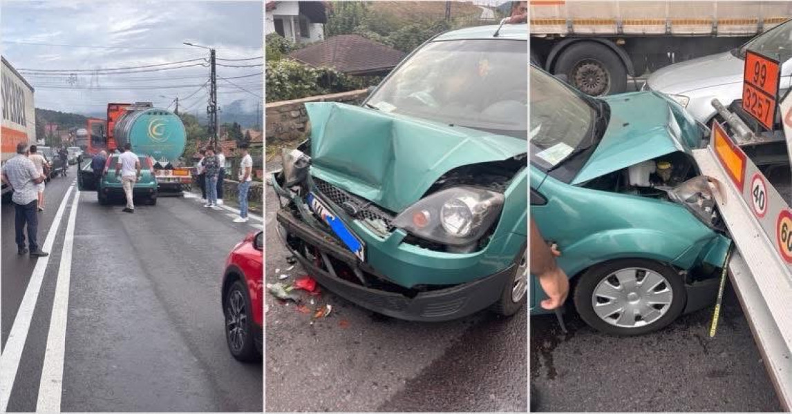 Accident pe DN 7 la Bujoreni, Vâlcea, la intersecția cu Muereasca