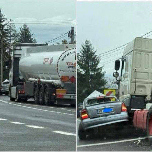 Accident rutier cu o persoană încarcerată pe DN7, în comuna Bascov
