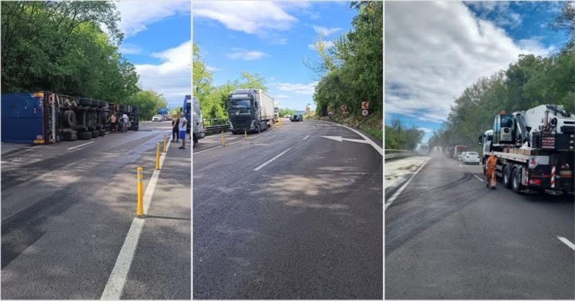 Accident rutier pe DN7 în Vâlcea soldat cu două persoane rănite