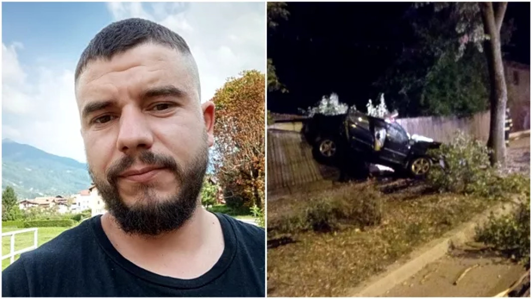 Un tânăr a murit după ce mașina sa s-a izbit de un copac și un gard