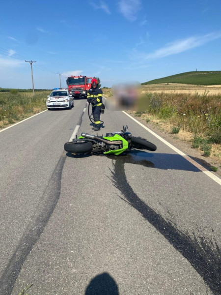 Trafic întrerupt pe DN 65 în zona Jitaru după un accident rutier