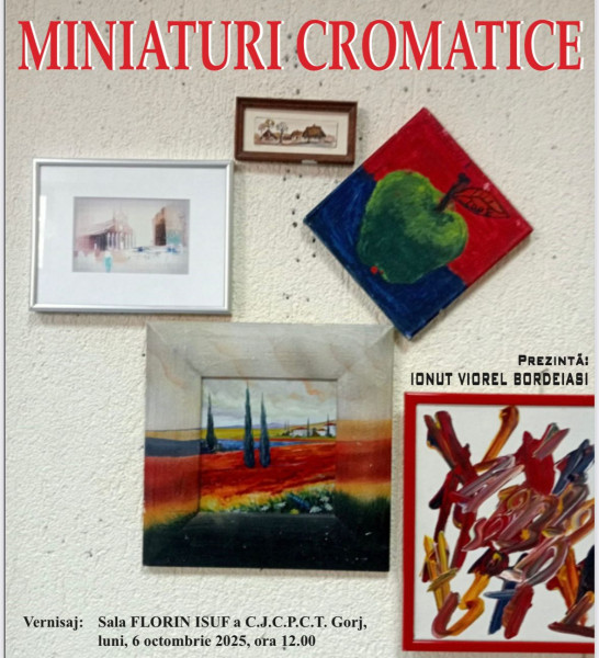 Vernisajul expoziției „Miniaturi Cromatice” la Sala Florin Isuf din Târgu Jiu