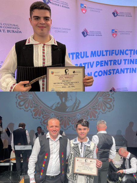 Doi tineri din Târgu Jiu premiați la Festivalul Național de Cântec Popular Românesc