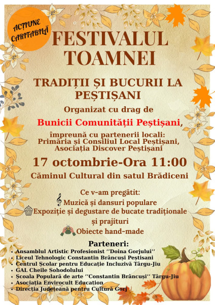 Festivalul Toamnei aduce tradiții și bucurii în comuna Peștișani