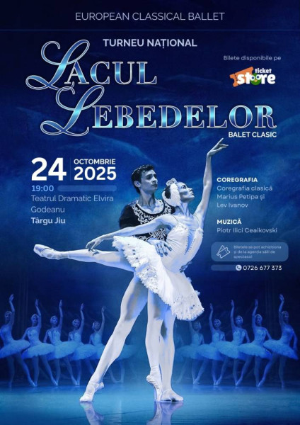 Baletul „Lacul Lebedelor” va fi prezentat la Teatrul Dramatic Elvira Godeanu din Târgu Jiu