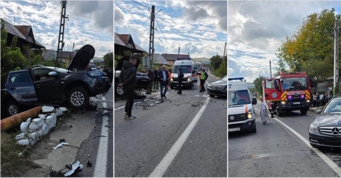 Accident cu trei răniți pe DN 64; traficul, blocat temporar
