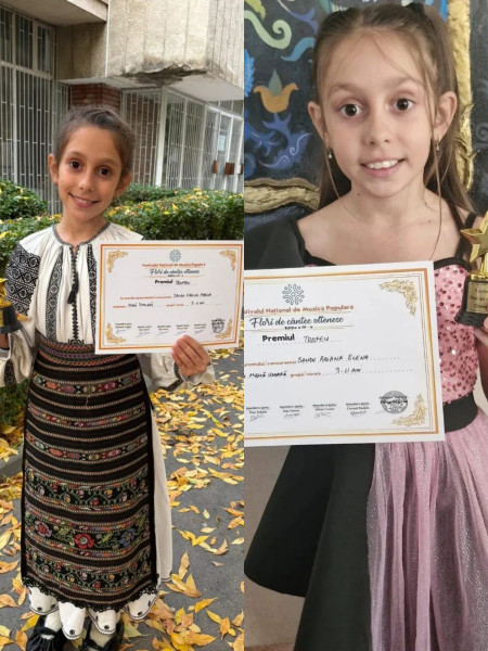 Două surori din Târgu Jiu câștigă trofee la Festivalul Flori de cântec oltenesc