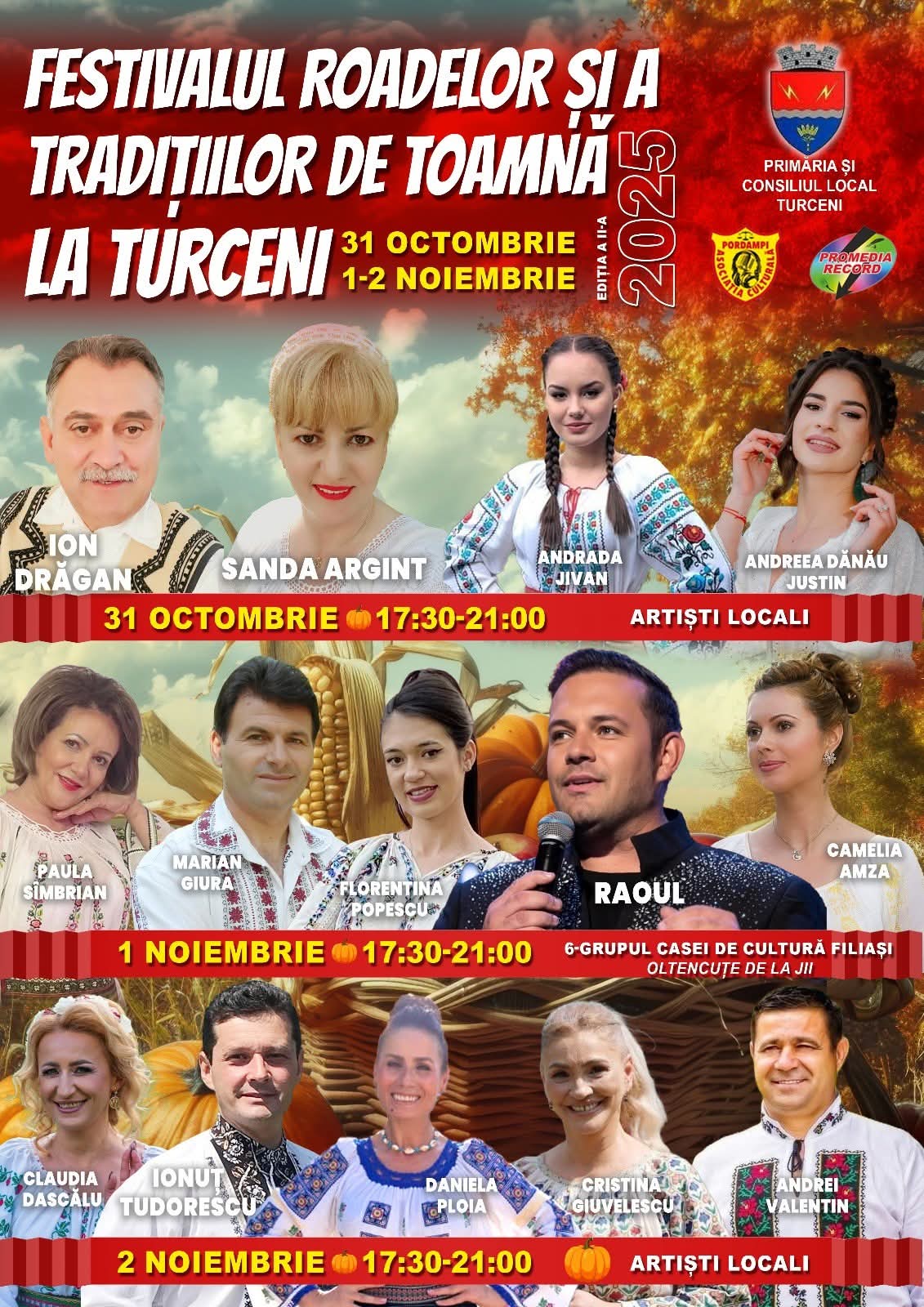 Turceni va găzdui Festivalul Roadelor și al Tradițiilor de Toamnă în noiembrie 2025