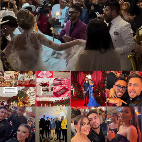 Armin Nicoară și Claudia Puican au organizat o nuntă-botez de lux cu invitați din Gorj