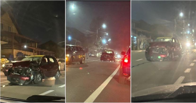 Coliziune între două autoturisme în centrul localității Vlădești, Vâlcea