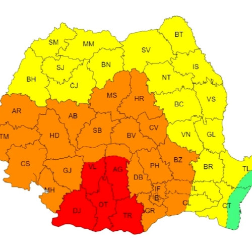 Avertizări Meteorologice pentru 22 Iunie: Cod Galben, Portocaliu și Roșu