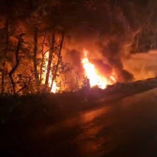 Accident pe DN 7 în localitatea Drăganu: camion răsturnat și incendiat