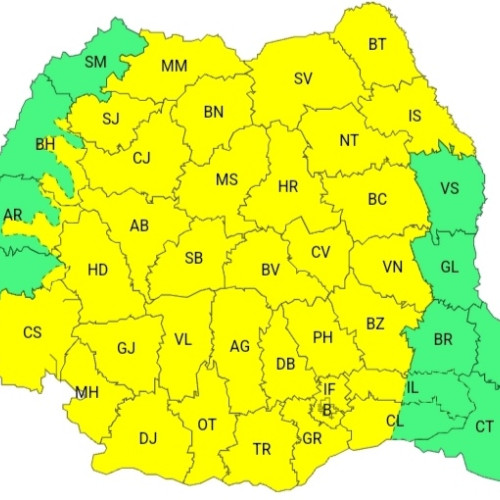 Avertizare meteorologică: Cod Galben de instabilitate atmosferică