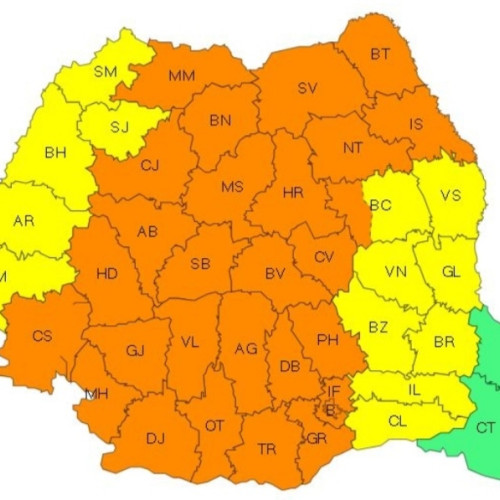 Cod portocaliu de instabilitate atmosferică emis de ANM