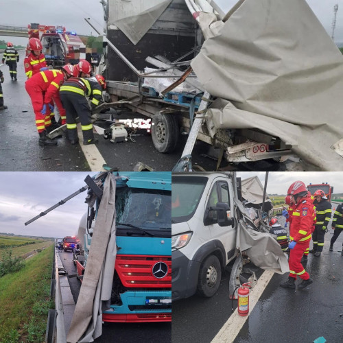 Accident rutier grav pe autostrada A1